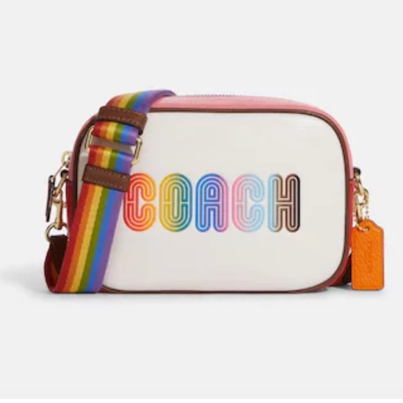 Coach Mini Jamie Camera Bag With Rainbow Coach Crossbody Bag pride - Picture 1 of 12